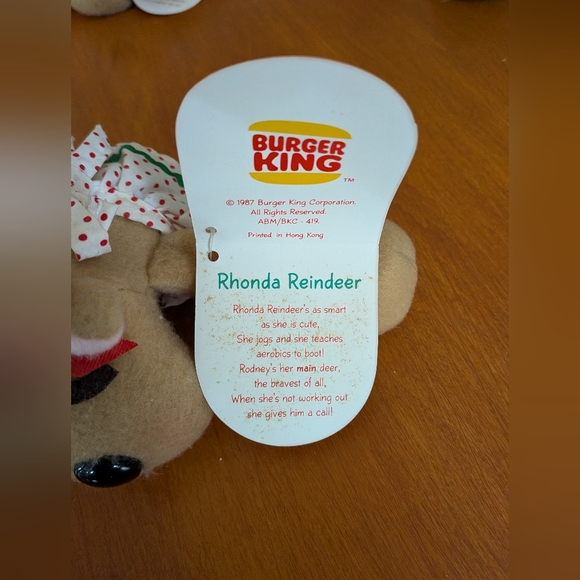 Vintage Hallmark Burger King Rhonda, Rodney, Randy & Ramona Reindeer Family NWT - Picture 7 of 12